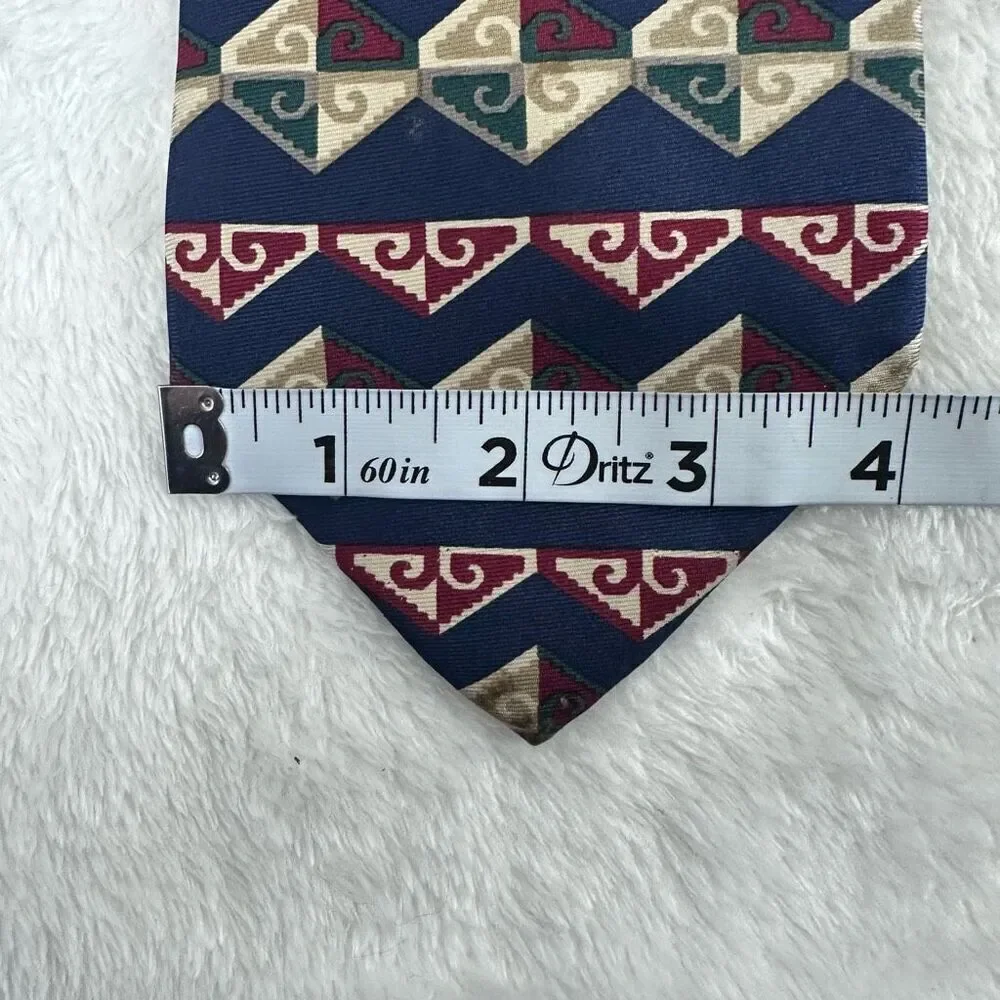 Vintage AKA‎ Eddie Bauer Men's 100% Silk Necktie Retro 80's Geometric Print